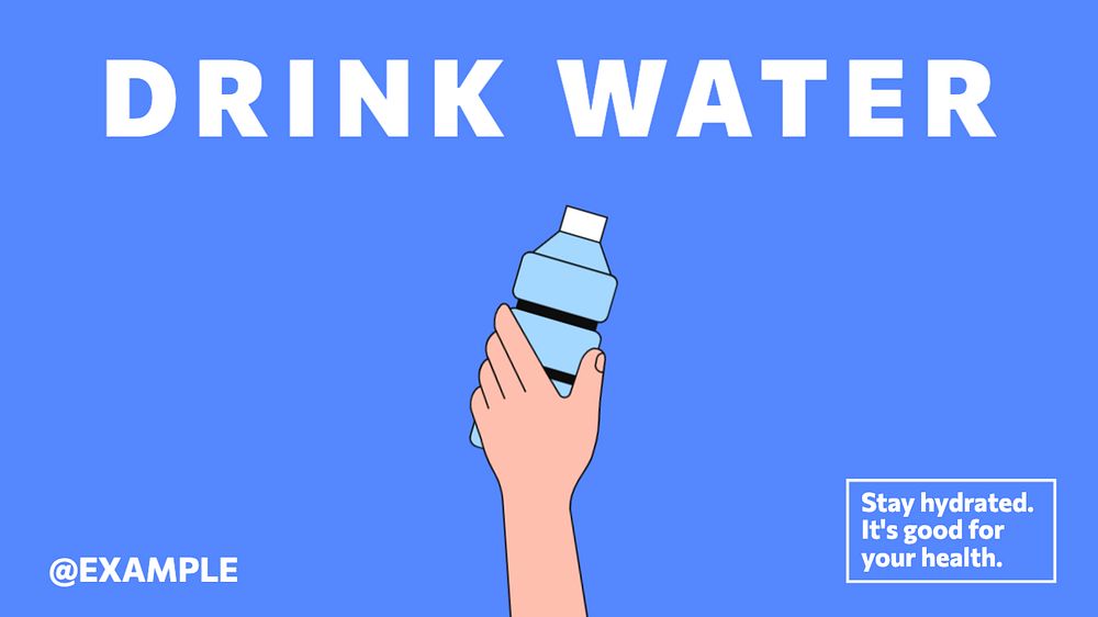 Drink water blog banner template, editable text