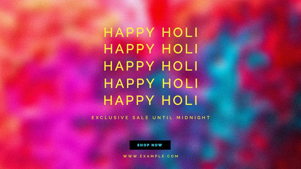 Happy holi sale blog banner template, editable text