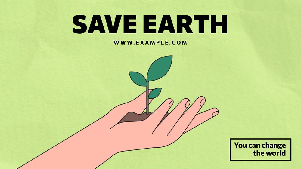 Save earth blog banner template, editable text