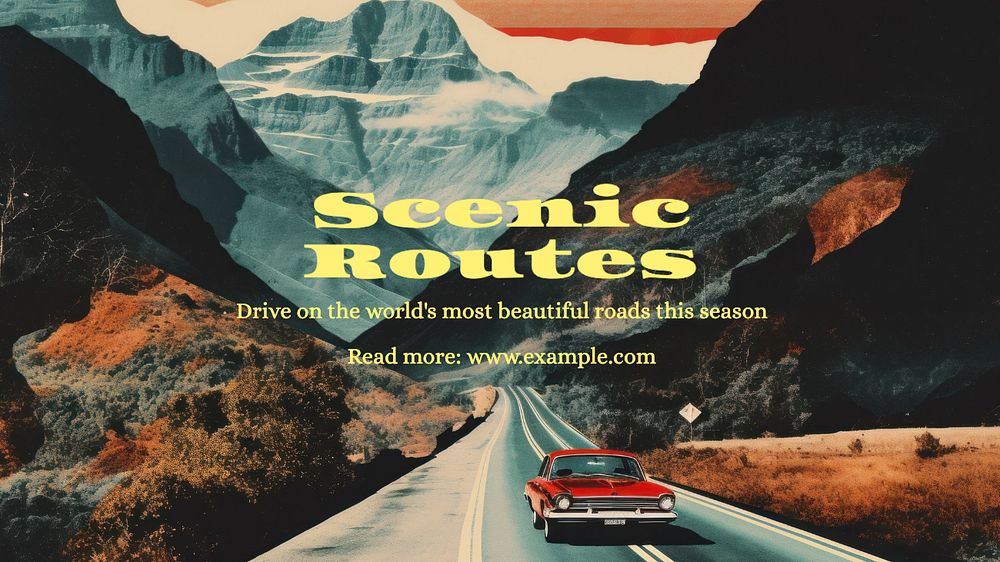 Scenic routes blog banner template, editable text