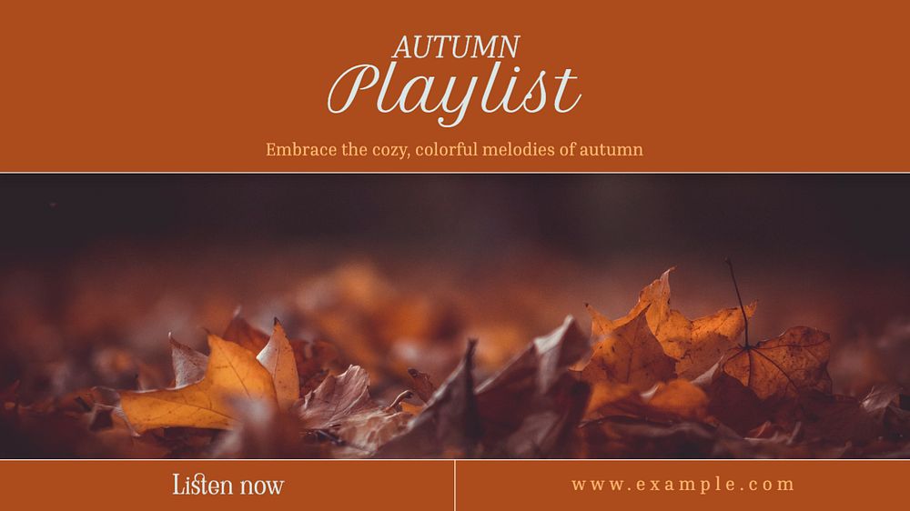 autumn playlist blog banner template, editable text