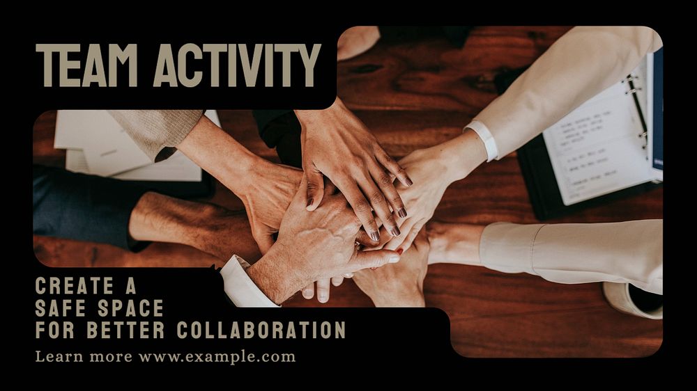 Team activity blog banner template, editable text