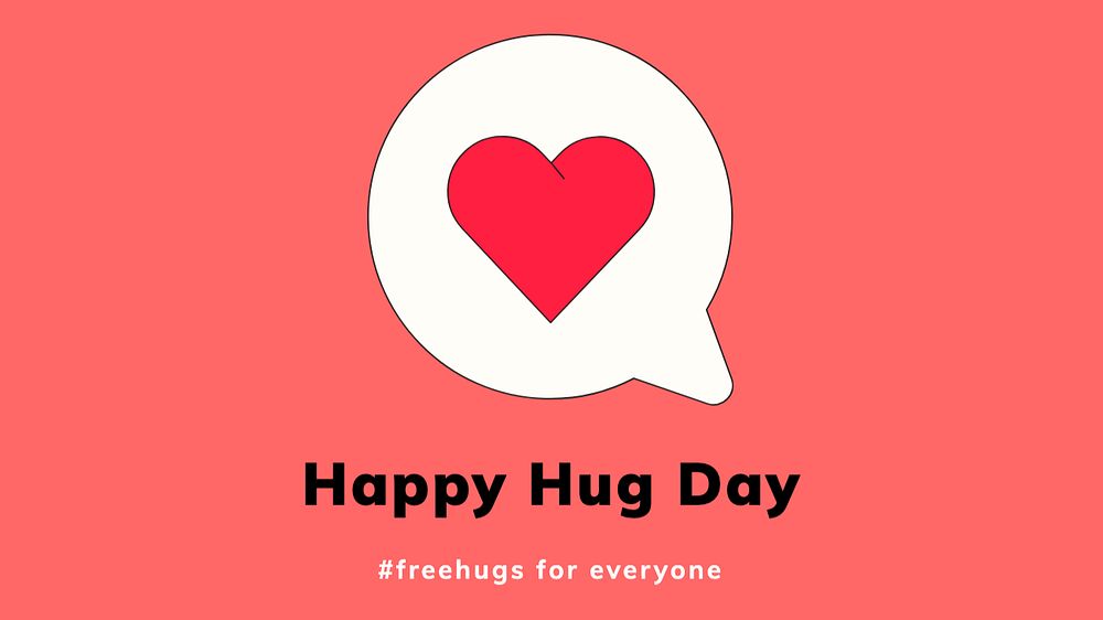 Happy Hug Day blog banner template, editable text