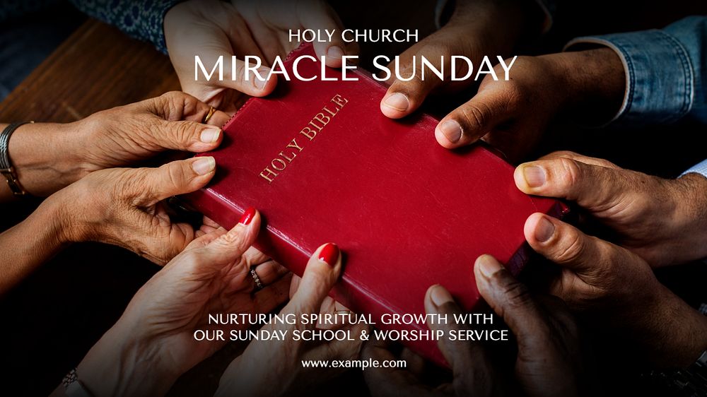 Sunday service blog banner template, editable text