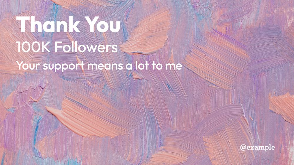 Thank you followers blog banner template, editable text