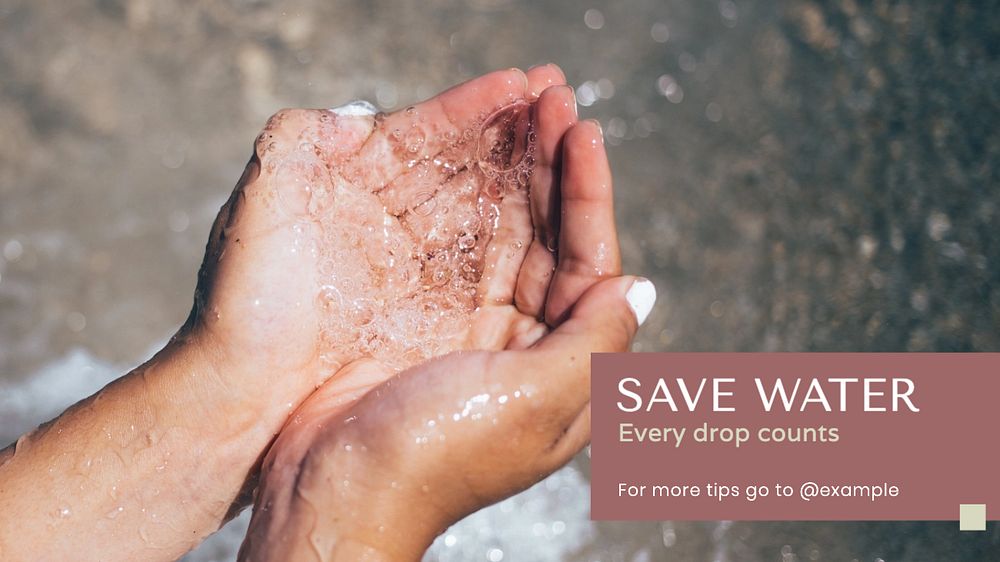 Save water blog banner template, editable text