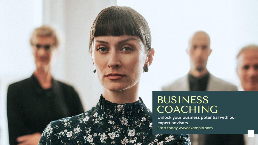 Business coaching blog banner template, editable text