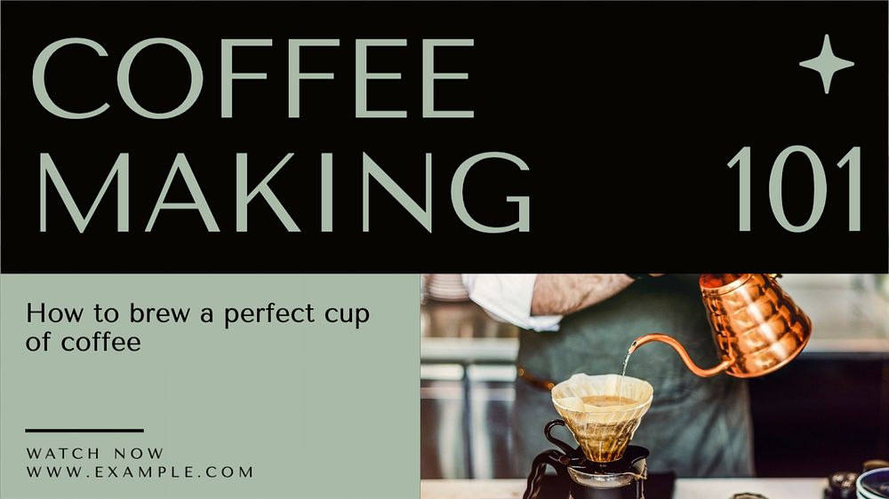 Coffee making 101 blog banner template, editable text