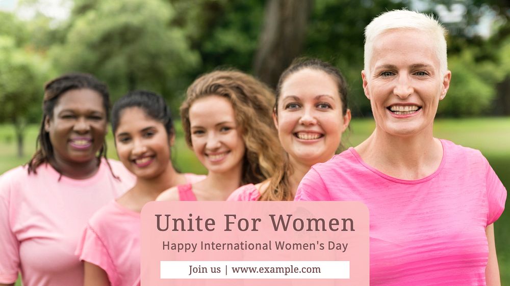 Unite for women blog banner template, editable text