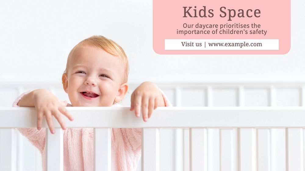 Kids space blog banner template, editable text