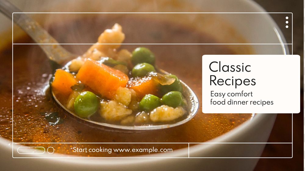 Food recipes blog banner template, editable text