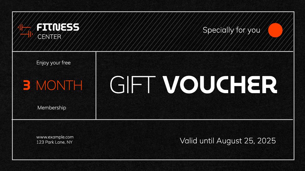 Gym membership voucher template, editable design