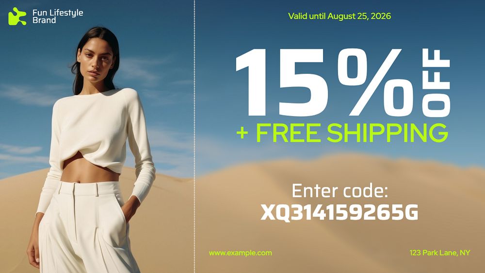 Fashion voucher template, editable design