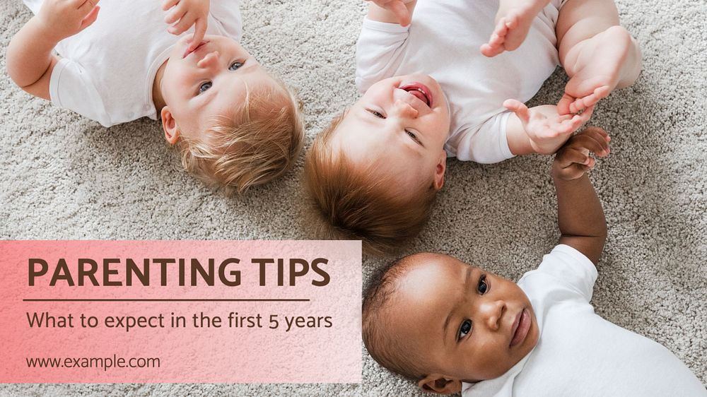 Parenting tips blog banner template, editable text