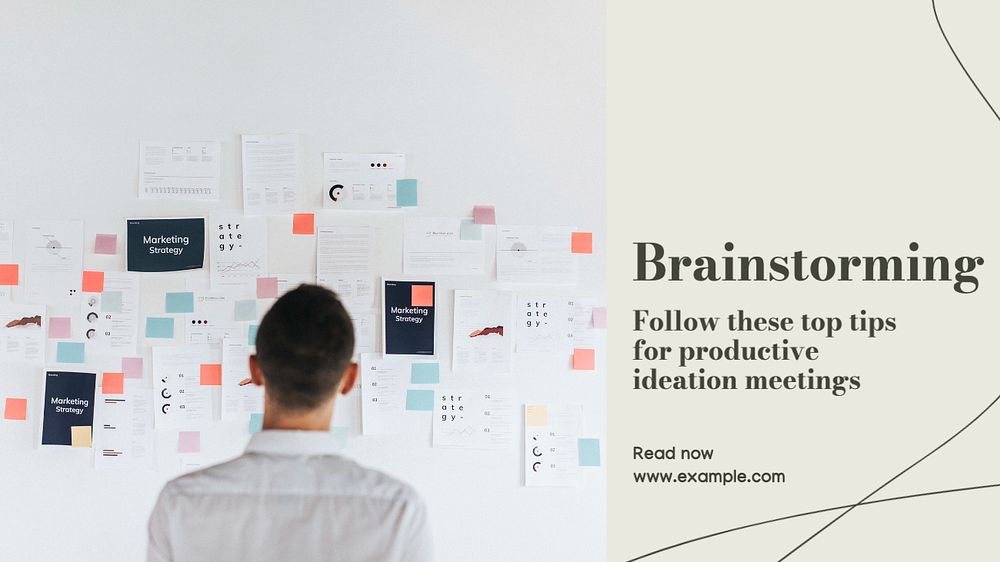 Brainstorming blog banner template, editable text