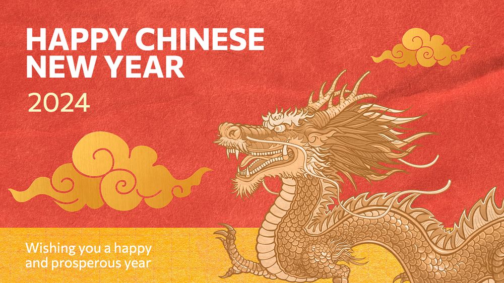 Chinese new year blog banner template, editable text