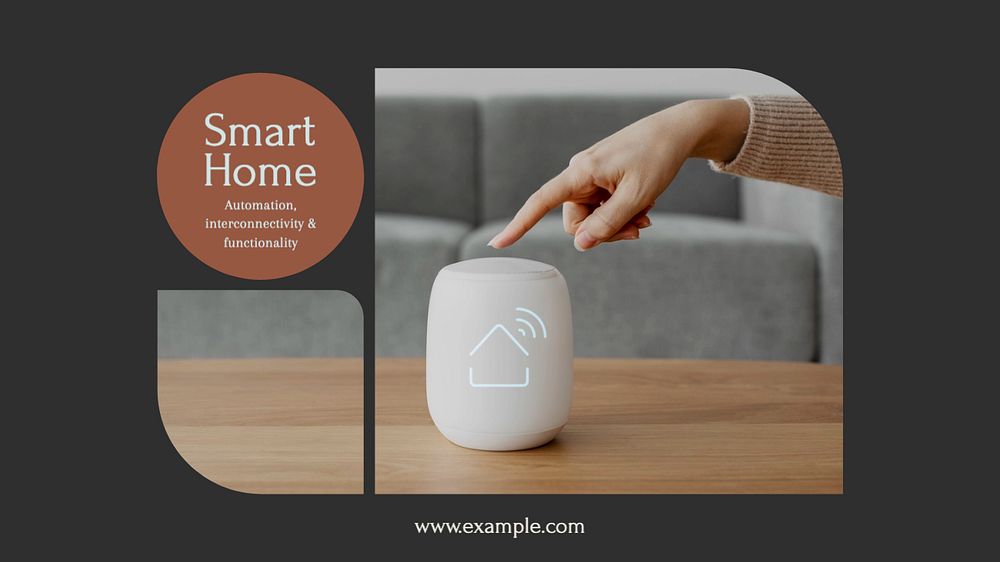 Smart home blog banner template, editable text