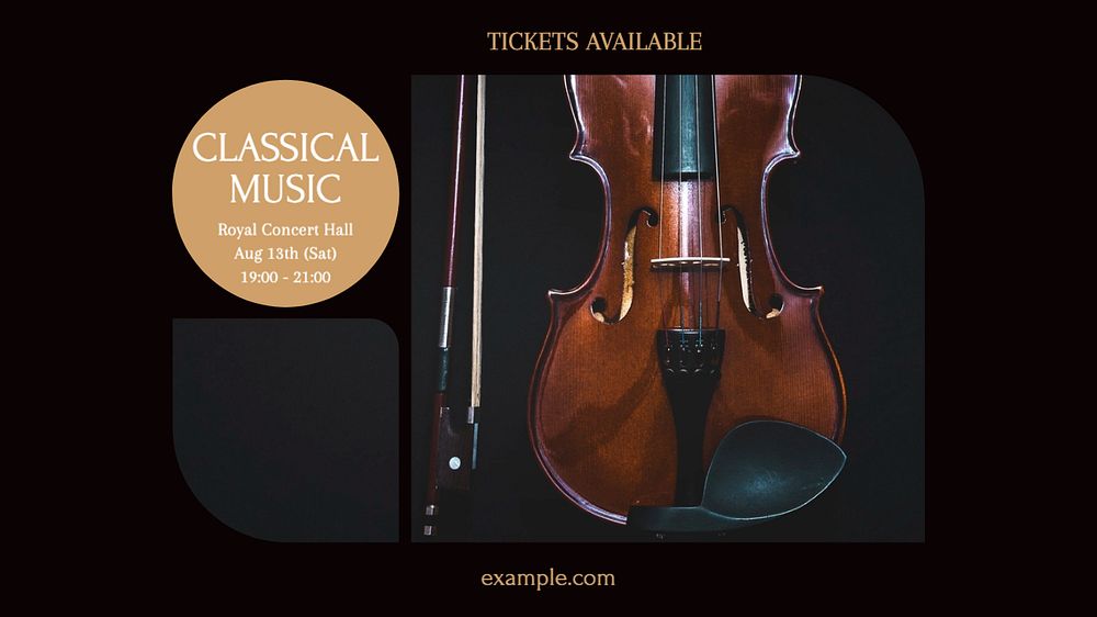 Orchestra concert blog banner template, editable text