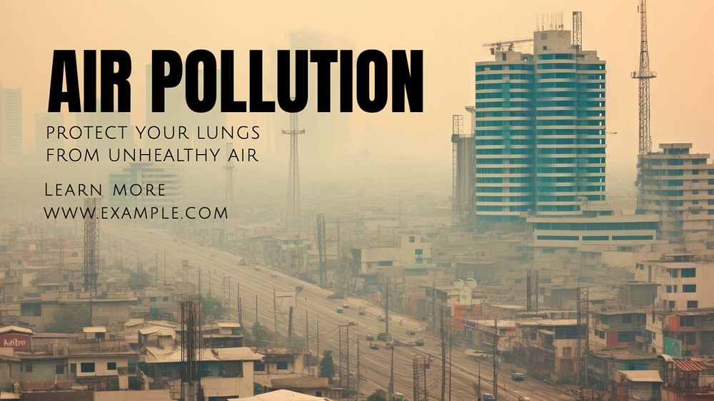 Air pollution blog banner template, editable text