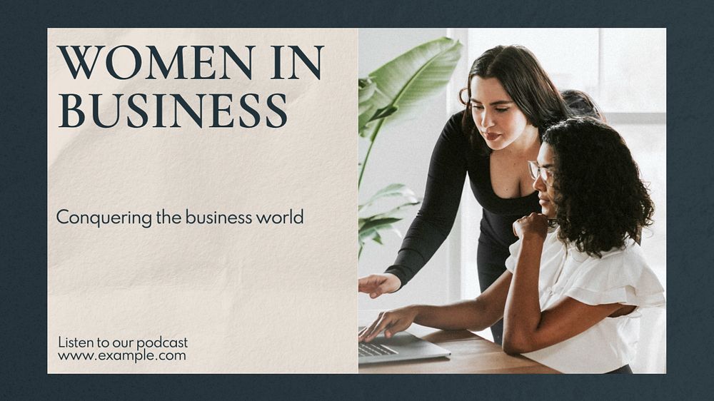 Women in business blog banner template, editable text