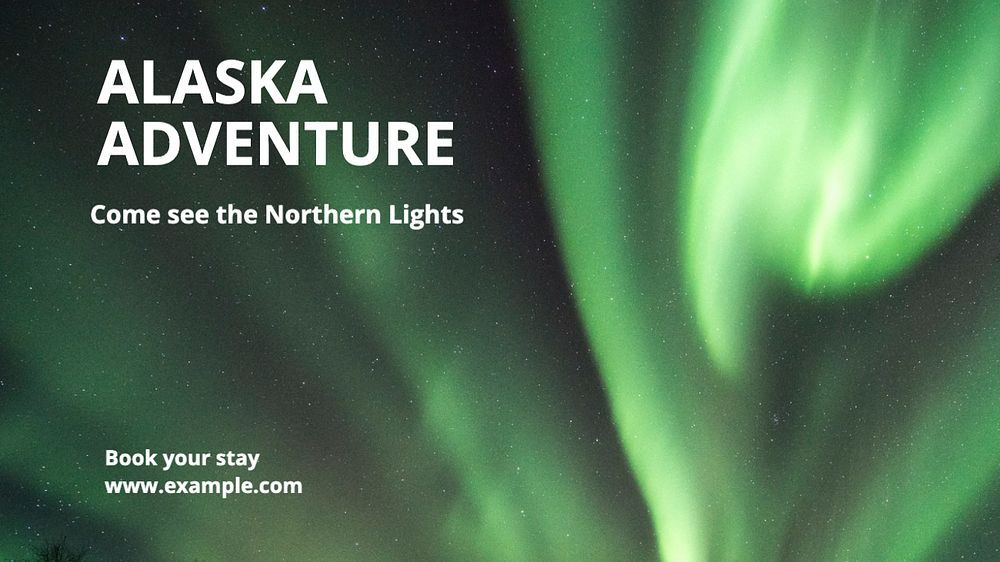 Alaska adventure blog banner template, editable text