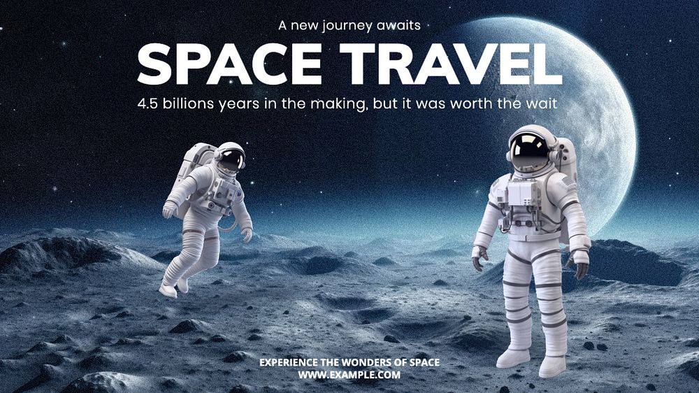 Space travels blog banner template, editable text