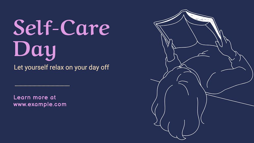 Self-care day blog banner template, editable text