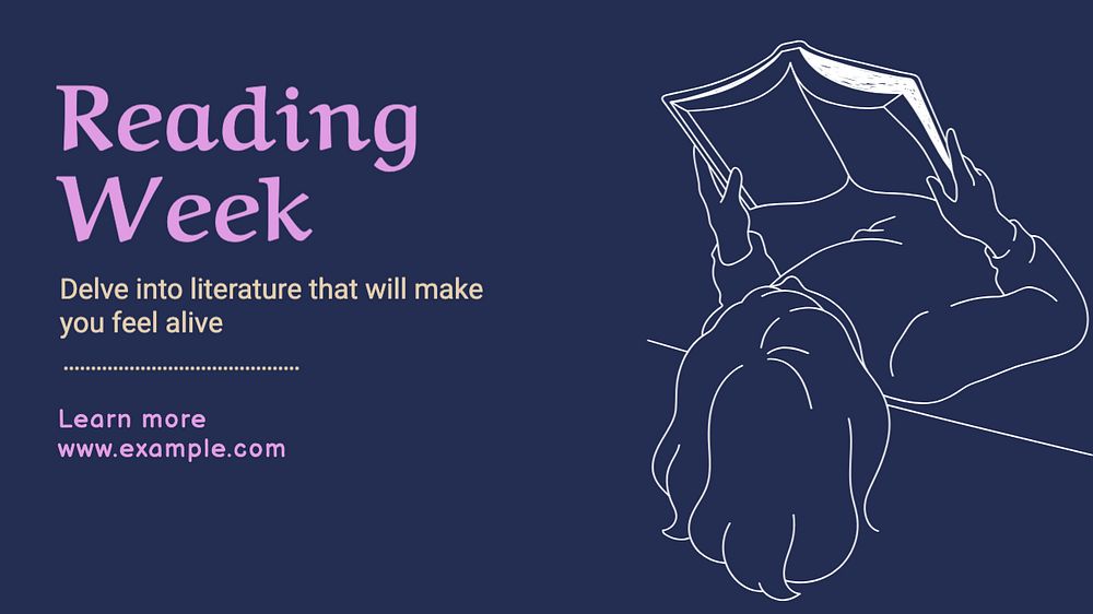 Reading week blog banner template, editable text