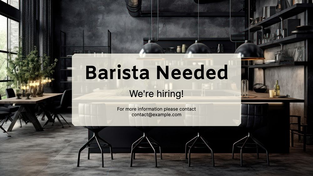 Barista needed blog banner template, editable text