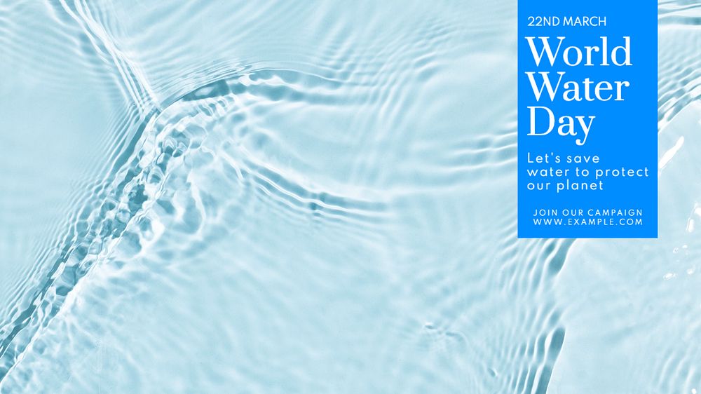 World water day blog banner template, editable text