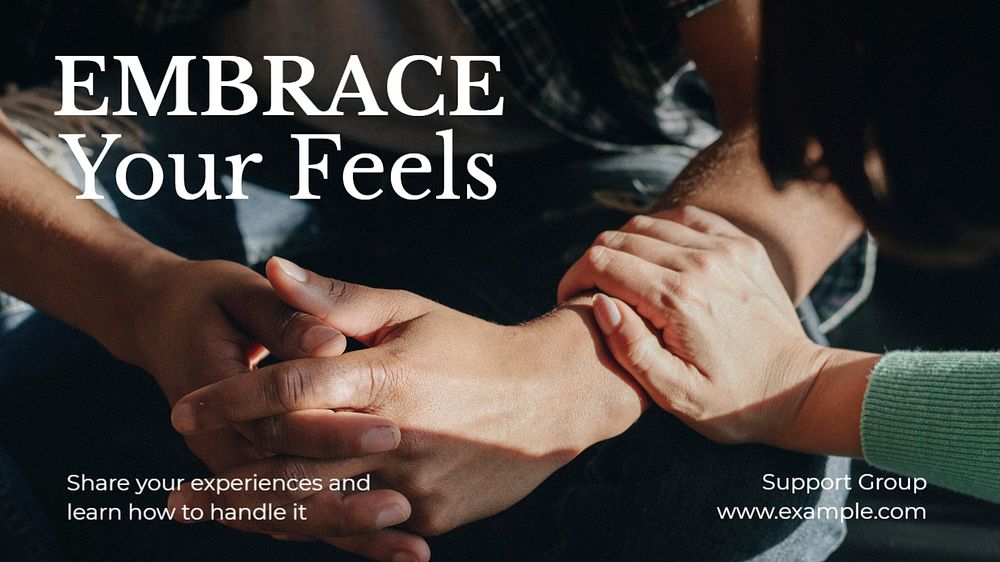 Embrace your feels blog banner template, editable text