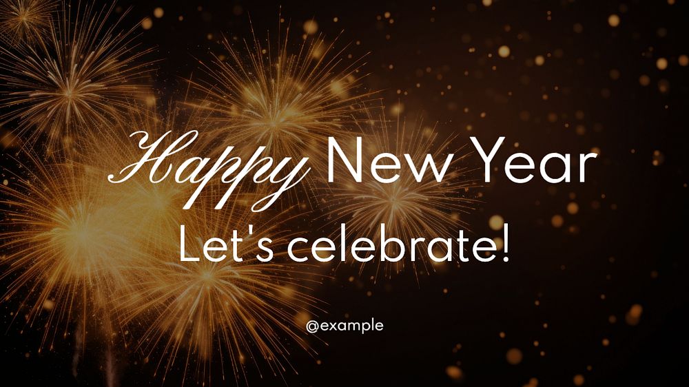 Happy new year blog banner template, editable design