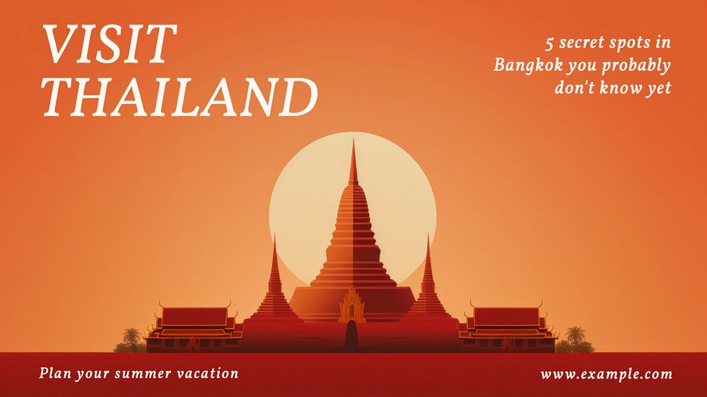 Visit Thailand blog banner template, editable text