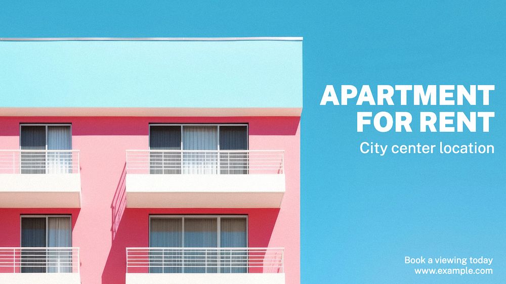 Apartment for rent blog banner template, editable text