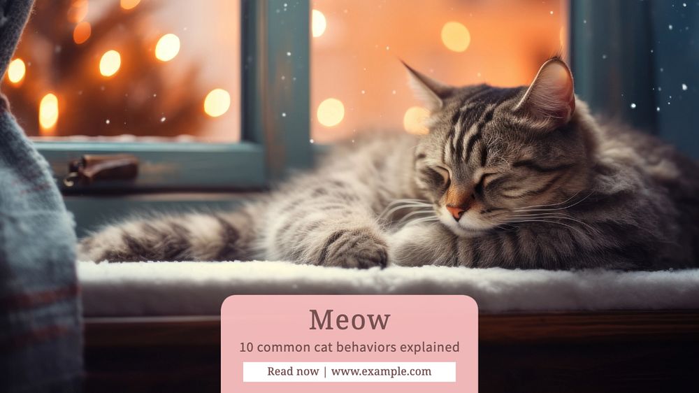 Cat & kitten blog banner template, editable design