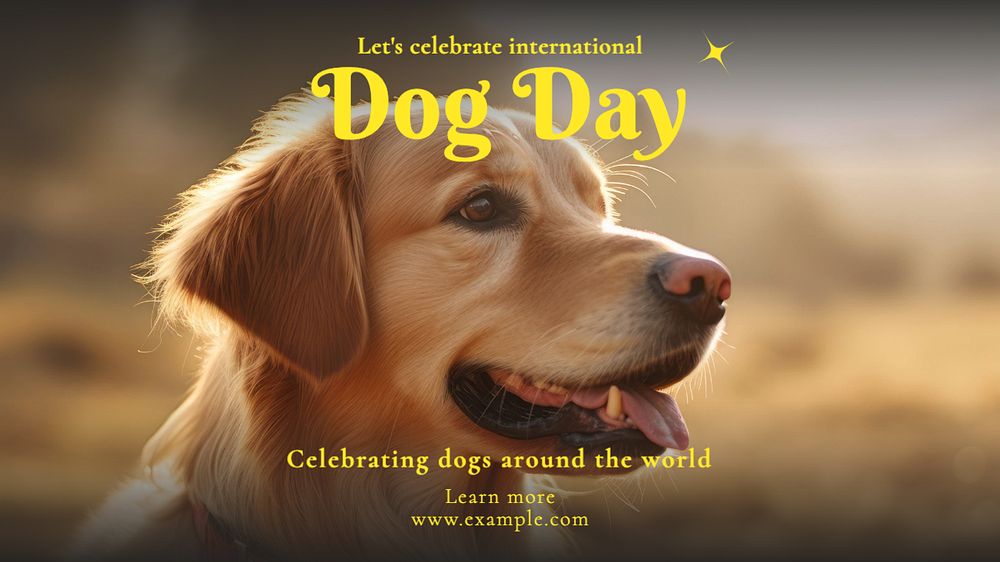 International dog day blog banner template, editable text