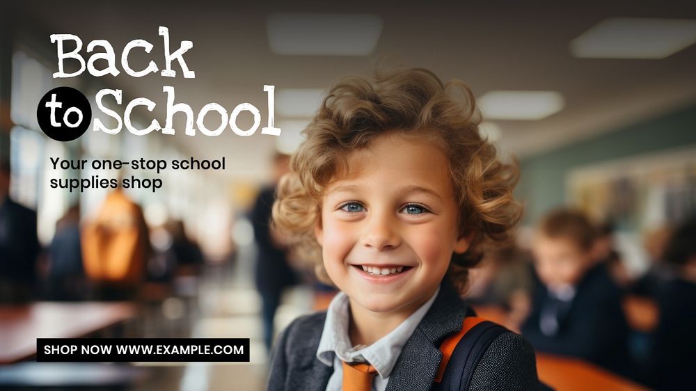 Back to school blog banner template, editable text