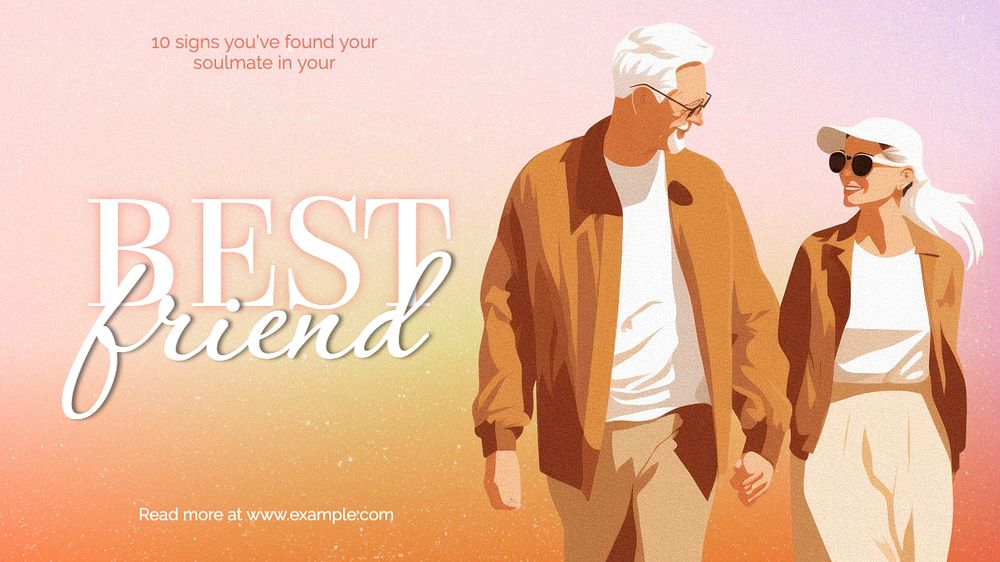 Best friend blog banner template, editable text