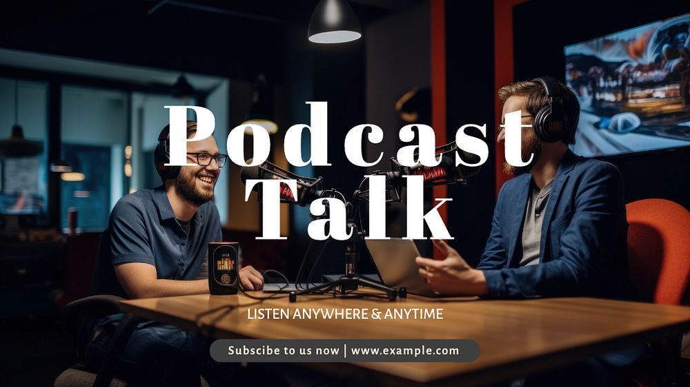 Podcast talk blog banner template, editable text