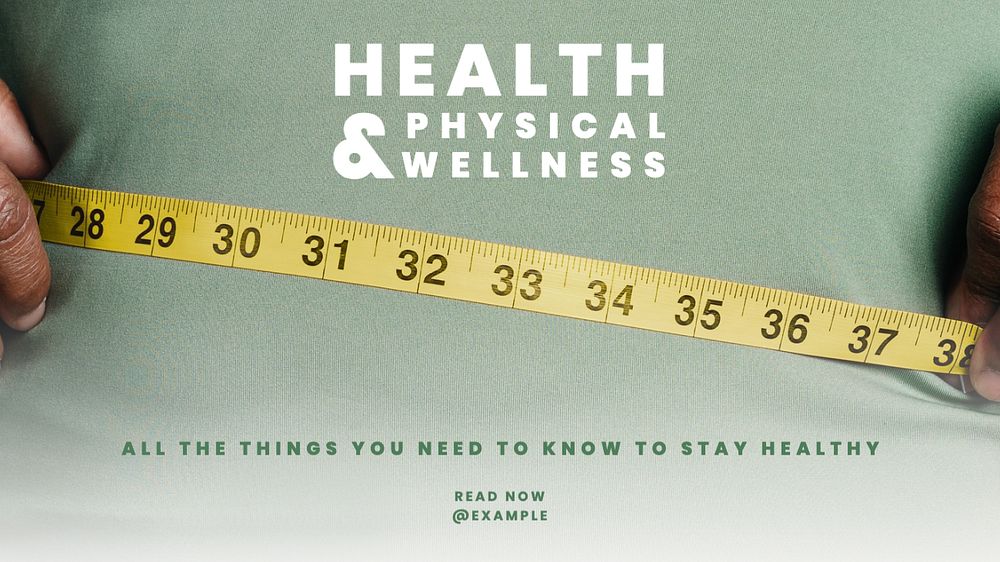 Health & physical wellness blog banner template, editable text