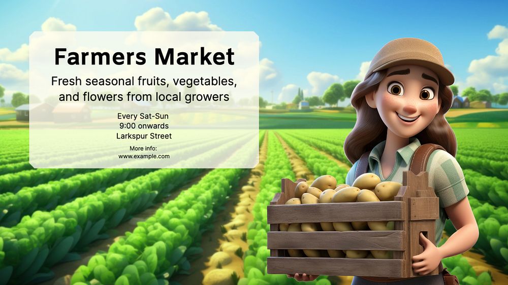 Farmers' market blog banner template, editable text