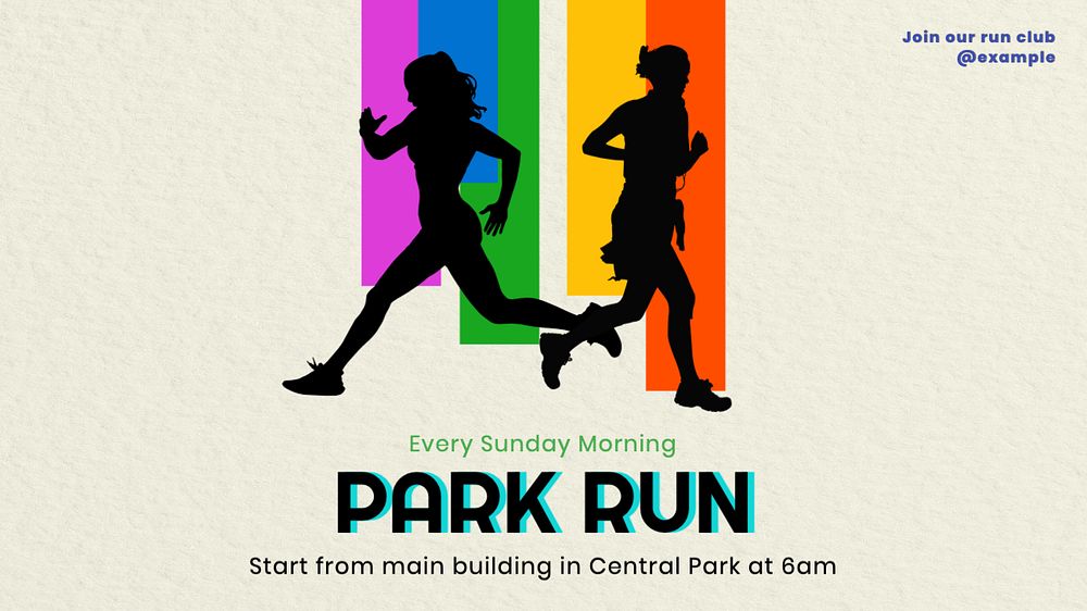 Park run blog banner template, editable text