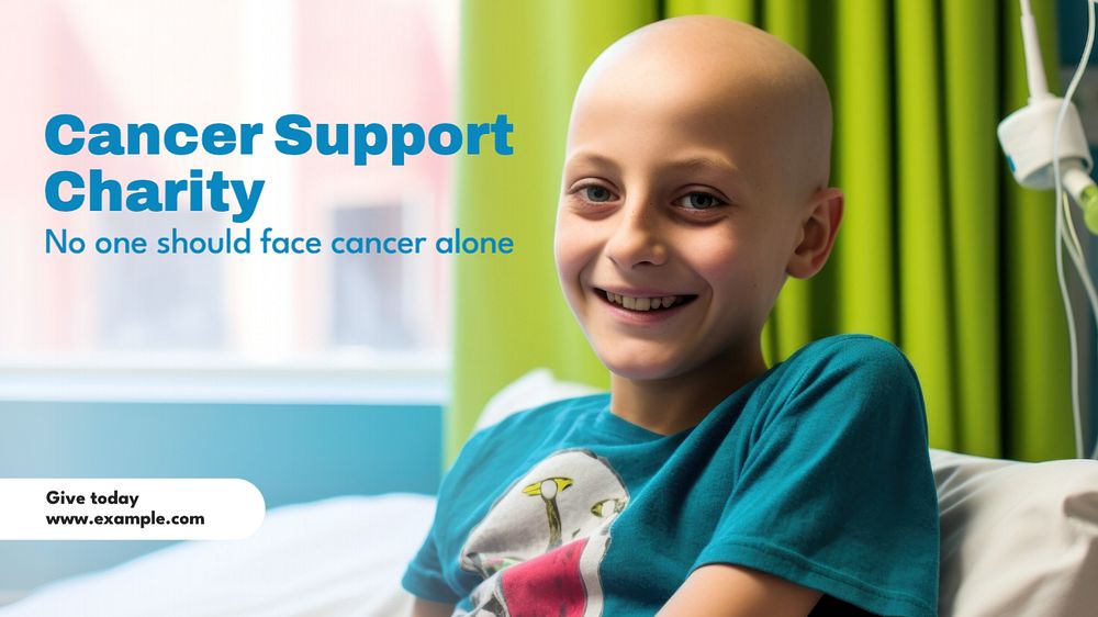 Cancer support charity blog banner template, editable text