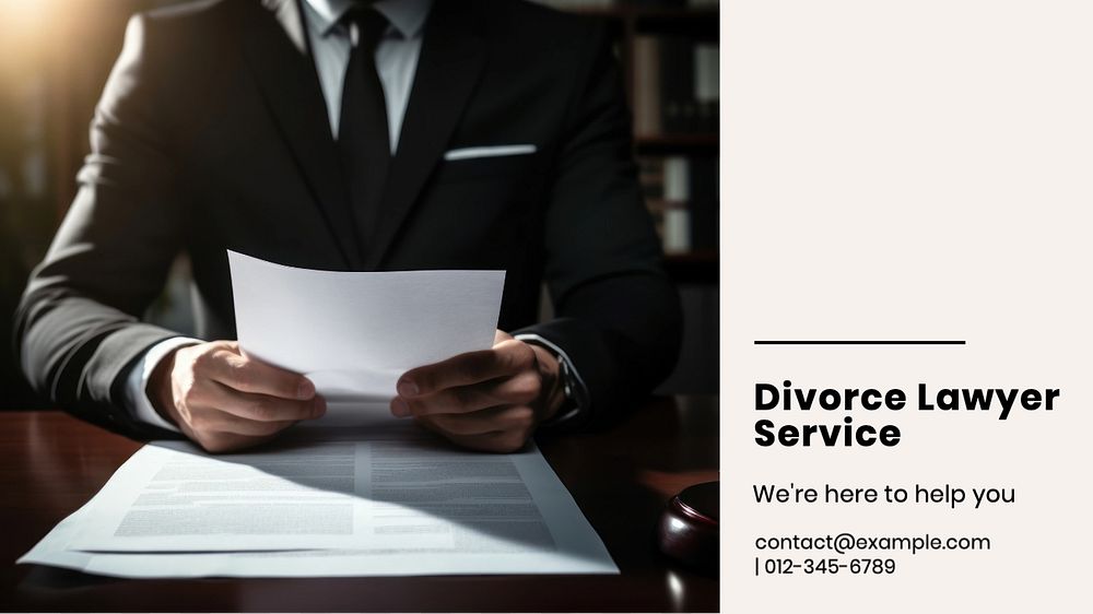 Divorce lawyer blog banner template, editable text