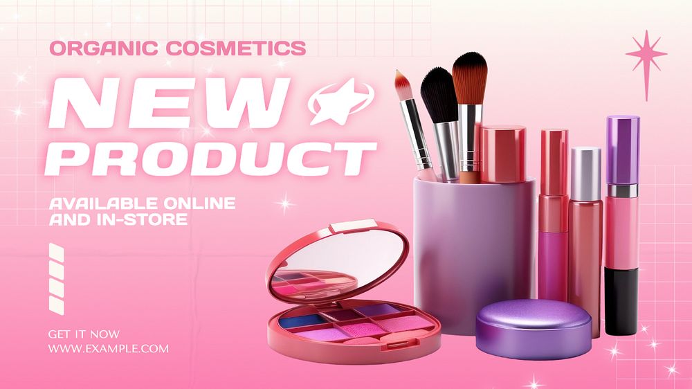 Beauty product blog banner template, editable text