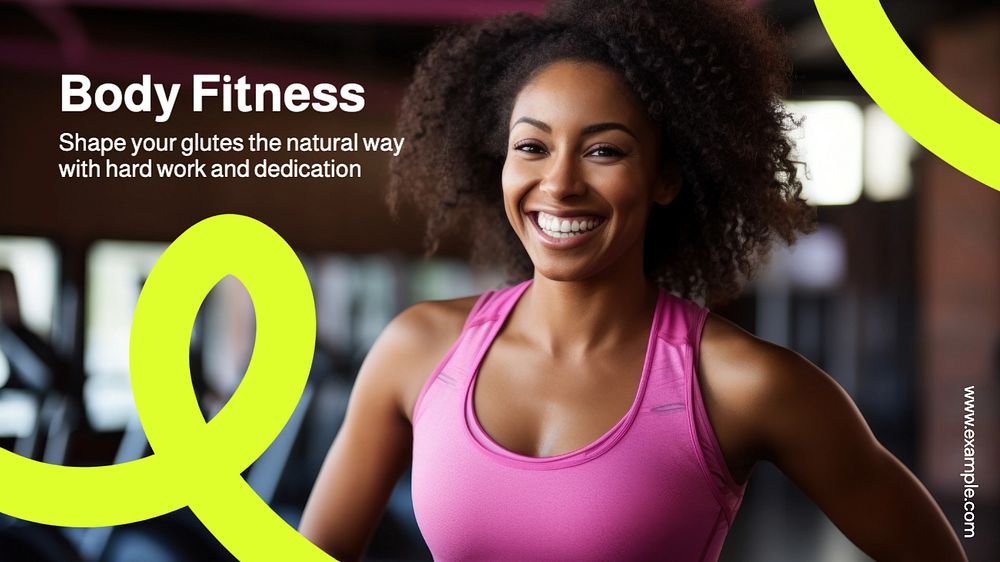 Fitness blog banner template, editable text