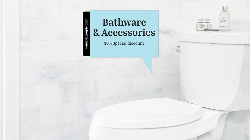 Bathware blog banner template, editable text