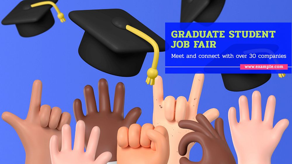 Graduate student job fair blog banner template, editable text