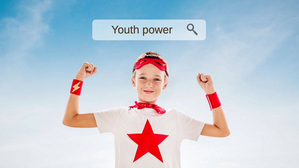 Youth power blog banner template, editable text