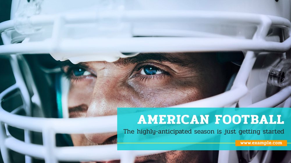 American football blog banner template, editable text